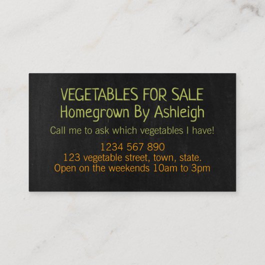 シャルクボードの生鮮野菜事業 名刺 (裏面)