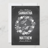 シャルクボードシーホースシーシェルズブライダルシャワー 招待状 (裏面)