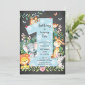 シャルクボードジャングルビッグワンボーイズ誕生日招待状 招待状 (スタンド正面)