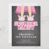 シャルクボードスランバーパジャマ誕生日招待状 招待状 (正面)
