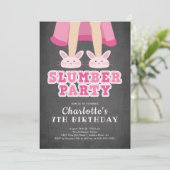 シャルクボードスランバーパジャマ誕生日招待状 招待状 (スタンド正面)