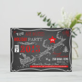 シャルクボードタイポグラフィクリスマスパーティの招待状 招待状 (スタンド正面)