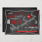 シャルクボードタイポグラフィクリスマスパーティの招待状 招待状 (正面/裏面)