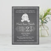 シャルクボードバニーベビーシャワー招待状 招待状 (スタンド正面)