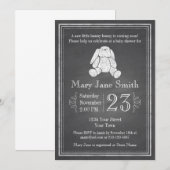 シャルクボードバニーベビーシャワー招待状 招待状 (正面/裏面)