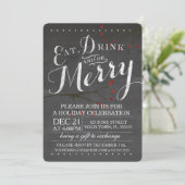 シャルクボードホリデークリスマスパーティの招待状 招待状 (スタンド正面)