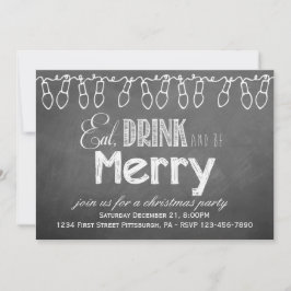 シャルクボードホリデーパーティ招待状 招待状