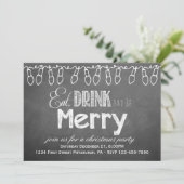 シャルクボードホリデーパーティ招待状 招待状 (スタンド正面)