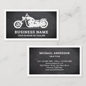 シャルクボードホワイトバイク整備士 名刺 (正面/裏面)