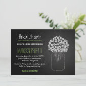 シャルクボードメイソンジャーフラワーズブライダルシャワー 招待状 (スタンド正面)