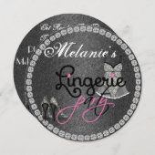 シャルクボードラウンドパジャマパーティの招待状 招待状 (正面/裏面)