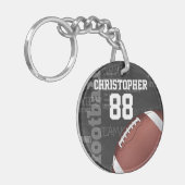 シャルクボーパーソナライズされたドアメリカンフットボール キーホルダー (正面左)