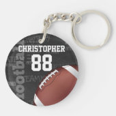 シャルクボーパーソナライズされたドアメリカンフットボール キーホルダー (裏面)