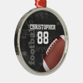 シャルクボーパーソナライズされたドアメリカンフットボール メタルオーナメント (右)