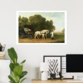 シャルグに一対のクリームポニーを持つフェートン ポスター (ホームオフィス)