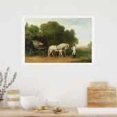 シャルグに一対のクリームポニーを持つフェートン ポスター (キッチン)