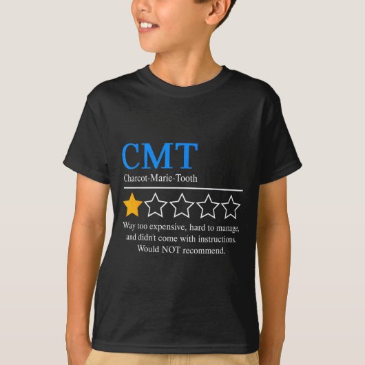 シャルコー・マリー・トゥース病 アウェアネス CMT非推奨 Tシャツ (正面)