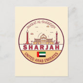 シャルジャ統一されたアラブ首長国連邦シティスカイラインエンブレム ポストカード (正面)