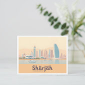 シャルジャ UAE パステル トラベル ポストカード (スタンド正面)