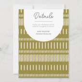 シャルトリューベージュストライプの男女兼用 招待状 (裏面)