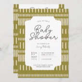 シャルトリューベージュストライプの男女兼用 招待状 (正面/裏面)