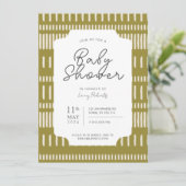 シャルトリューベージュストライプの男女兼用 招待状 (スタンド正面)