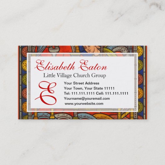 シャルトルのカテドラルからのステンドグラス窓 名刺 (正面)