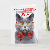 シャルトルーグレイ猫ネコ猫ユーモアバレンタインデー シーズンカード (正面)