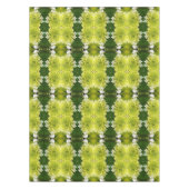 シャルトルーズグリーンの抽象的なハイドランジアの花の模様 テーブルクロス (正面)