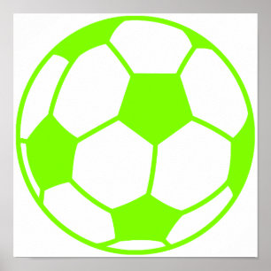 シャルトルーズ,ネオングリーンのサッカーボール ポスター