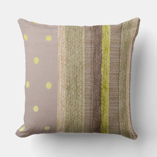 シャルトル ストライプとポルカドットスロー枕 クッション (正面)