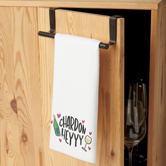 シャルドネおもしろいーハートシャルドンヘイイ キッチンタオル (三つ折り)