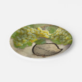 シャルドネブドウ畑サインヴィンテージウェディング ペーパープレート (アングル)