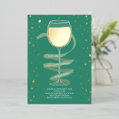 シャルドネワイングラスワイナリーアダルトバースデーパーティー 箔招待状 (立ち正面)