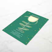 シャルドネワイングラスワイナリーアダルトバースデーパーティー 箔招待状 (回転した状態)