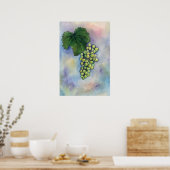 シャルドネワインブドウプリント ポスター (キッチン)