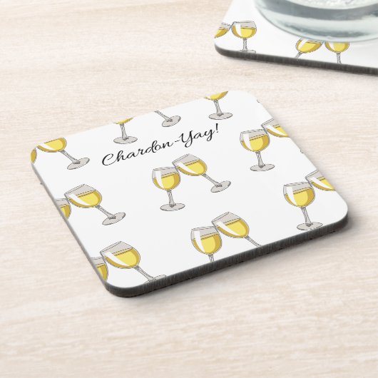 シャルドンヤイ!ホワイトワイングラス コースター (左側)