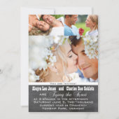 シャルボアド写真タイポグラフィ結婚式招待状 招待状 (正面)