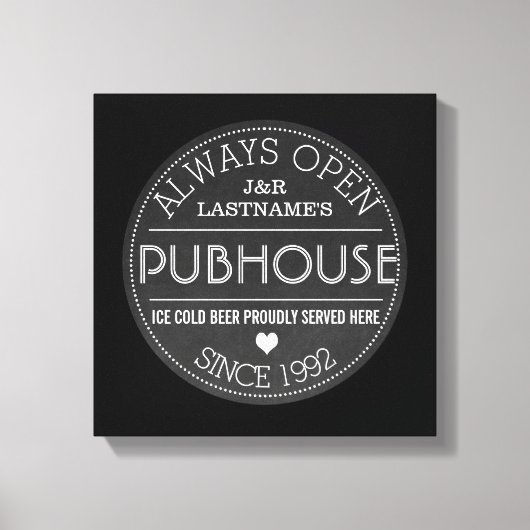 シャルボカスタムードカップルパブ結婚ハウス キャンバスプリント (正面)