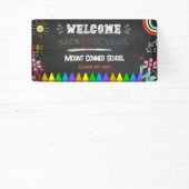 シャルボルドウェルカム新学期レッドバナー 横断幕 (インサイチュ)