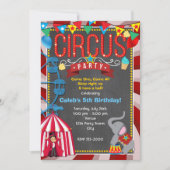シャルボードおもしろいカーニバル誕生日パーティーの招待 招待状 (正面)