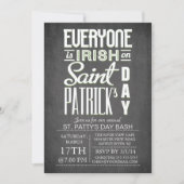 シャルボードおもしろいタイポグラフィセントパトリックの日パーティー 招待状 (正面)