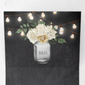 シャルボードアイボリーフローラメイスンジャールライツ結婚ズ 三つ折り招待状 (内部最初)