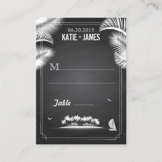 シャルボードアイランドデスティネーションウェディング座席表 プレイスカード (正面)