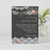 シャルボードアンドレースシャビーシック結婚式招待状 招待状 (スタンド正面)
