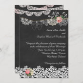 シャルボードアンドレースシャビーシック結婚式招待状 招待状 (正面/裏面)