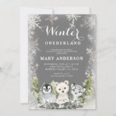 シャルボードアークティスウィンターオンダーランド誕生日 招待状 (正面)