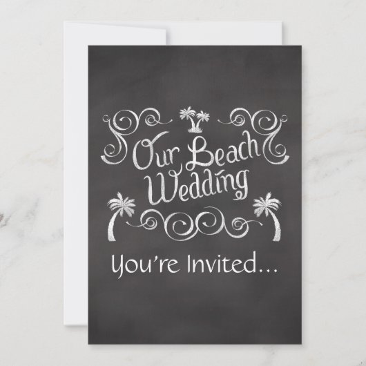 シャルボードウアービーチ結婚式 招待状 (正面)