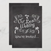 シャルボードウアービーチ結婚式 招待状 (正面/裏面)