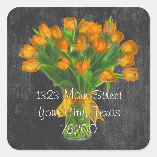 シャルボードオレンジチューリップ住所 シール (正面)